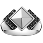 Nocturne Art Deco Ring with Black Diamond