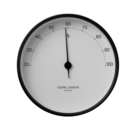 Koppel - 10cm Hygrometer in black stainless steel with white dial