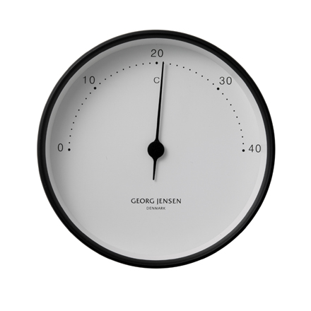 Koppel - 10cm Thermometer in black stainless steel with white dial
