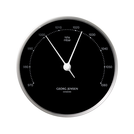 Koppel - 10cm Barometer in stainless steel with black dial