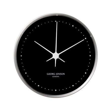 Koppel - 10cm Wall Clock in stainless steel with black dial