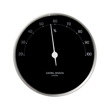 Koppel - 10cm Hygrometer in stainless steel with black dial