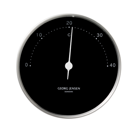 Koppel - 10cm Thermometer in stainless steel with black dial