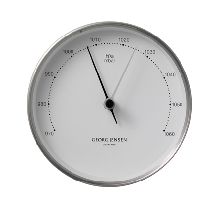 Koppel - 10cm Barometer in stainless steel with white dial