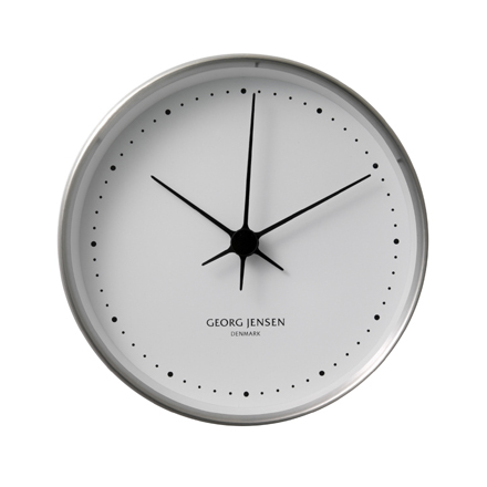 Koppel - 10cm Wall Clock in stainless steel with white dial