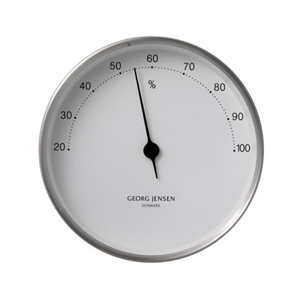 Koppel - 10cm Hygrometer in stainless steel with white dial