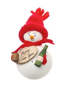 Snowman greeting Happy New Year
